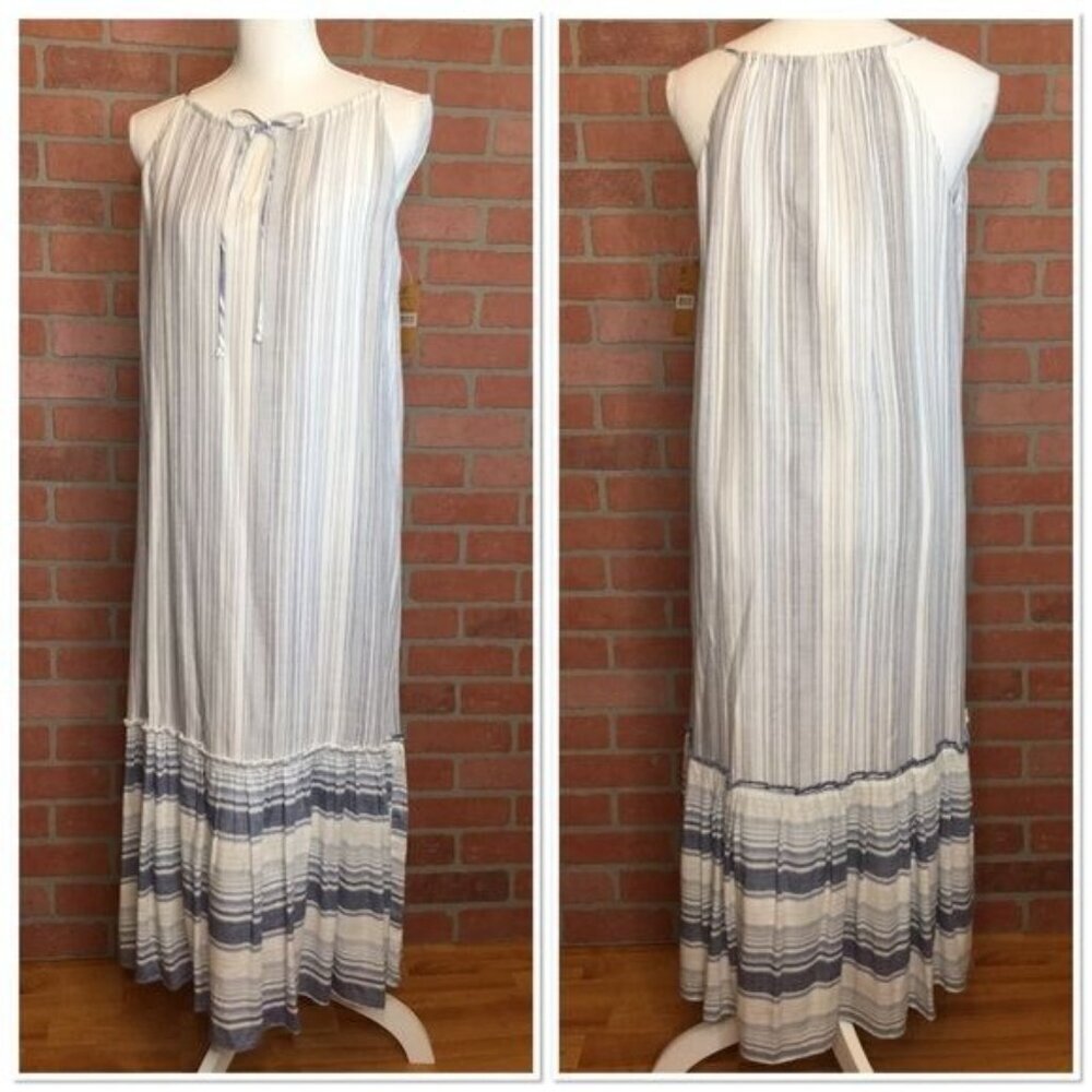 Cremieux Womens Jamie Maxi Dress XS Boho Ruffle Coastal Sleeveless NWT